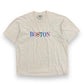 1990s "Boston" Embroidered Heather Gray Tee - Size XL