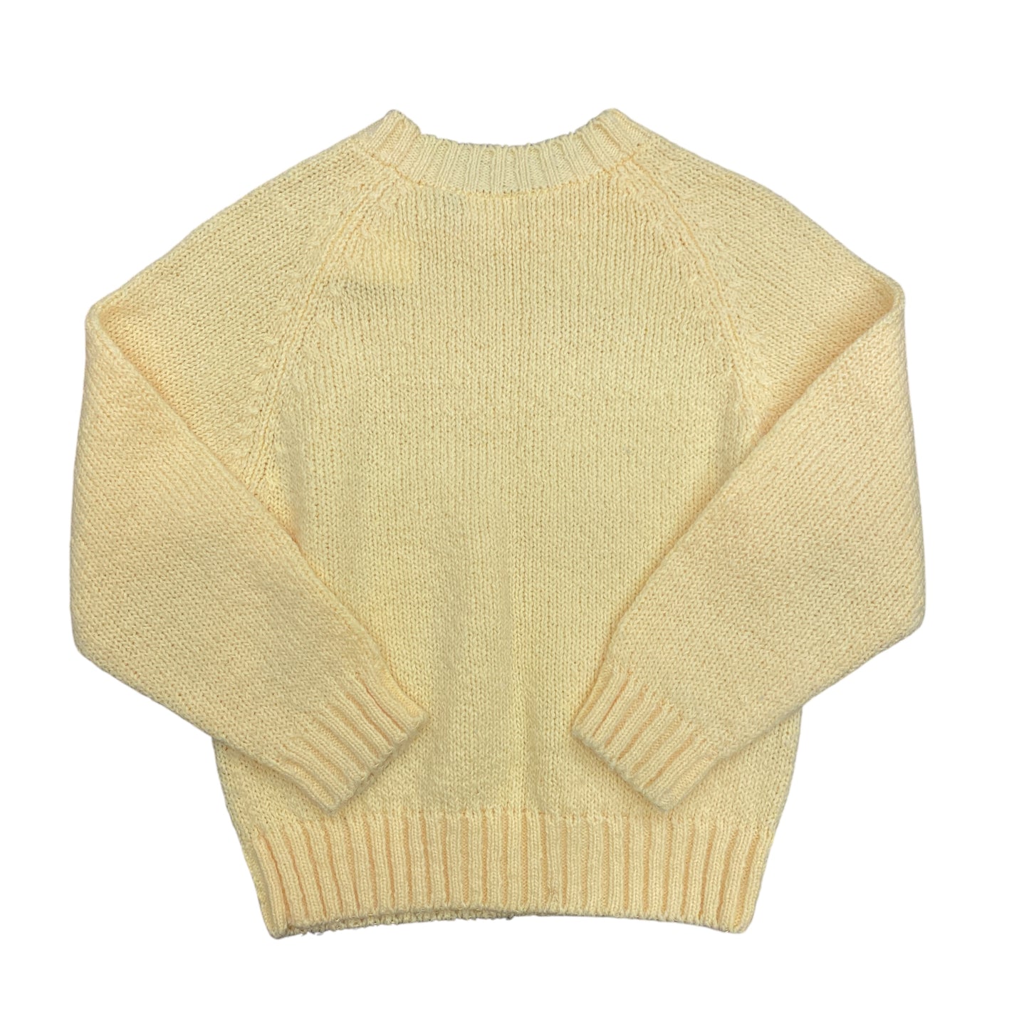 Vintage 1980s Light Yellow Chunky Knit Sweater - Size M/L