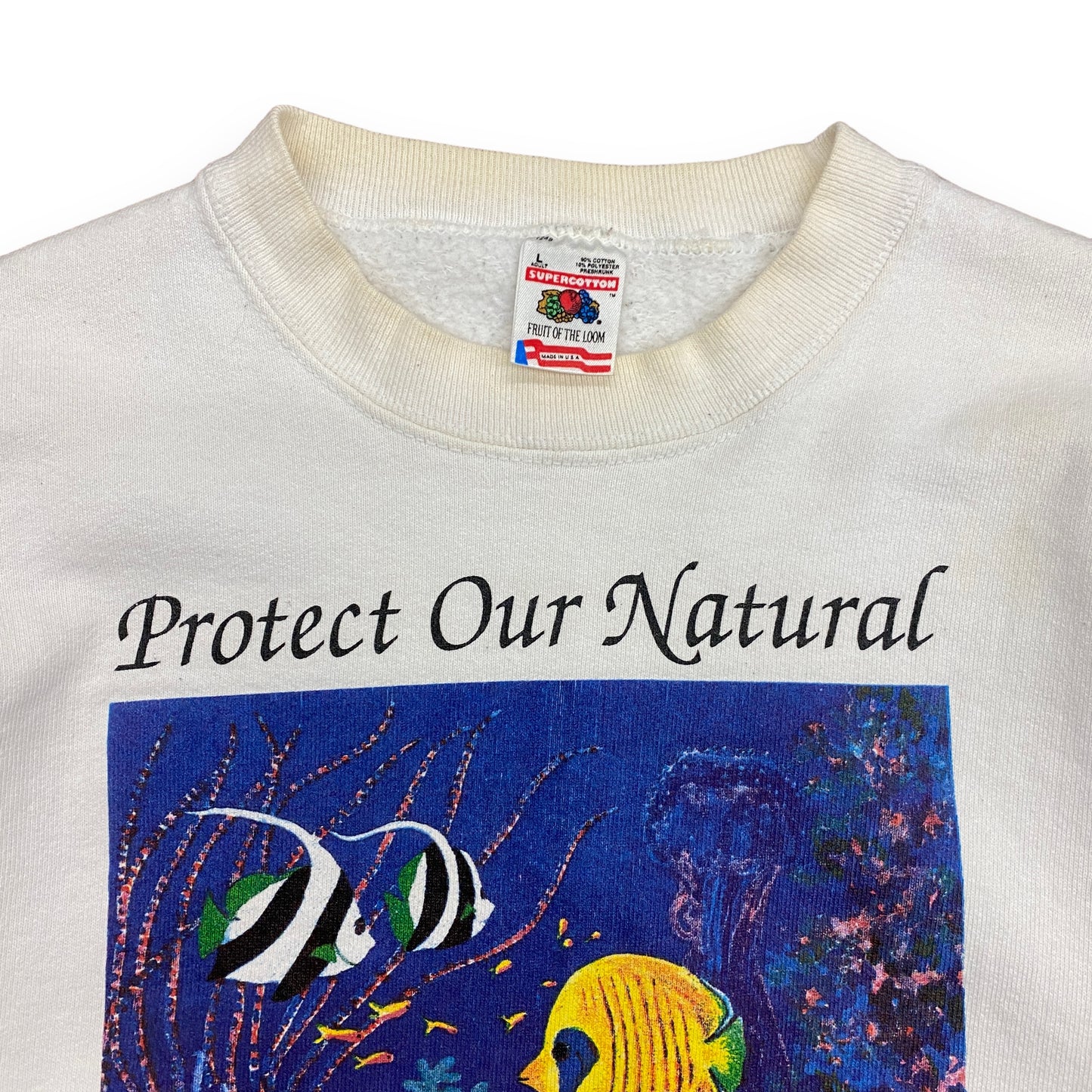 1990 "Protect Our Natural Treasures" Human-i-Tees Sweatshirt - Size Large