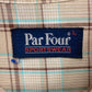 1980s Par Four Sportswear Tan Plaid Button Up Shirt - Size Large