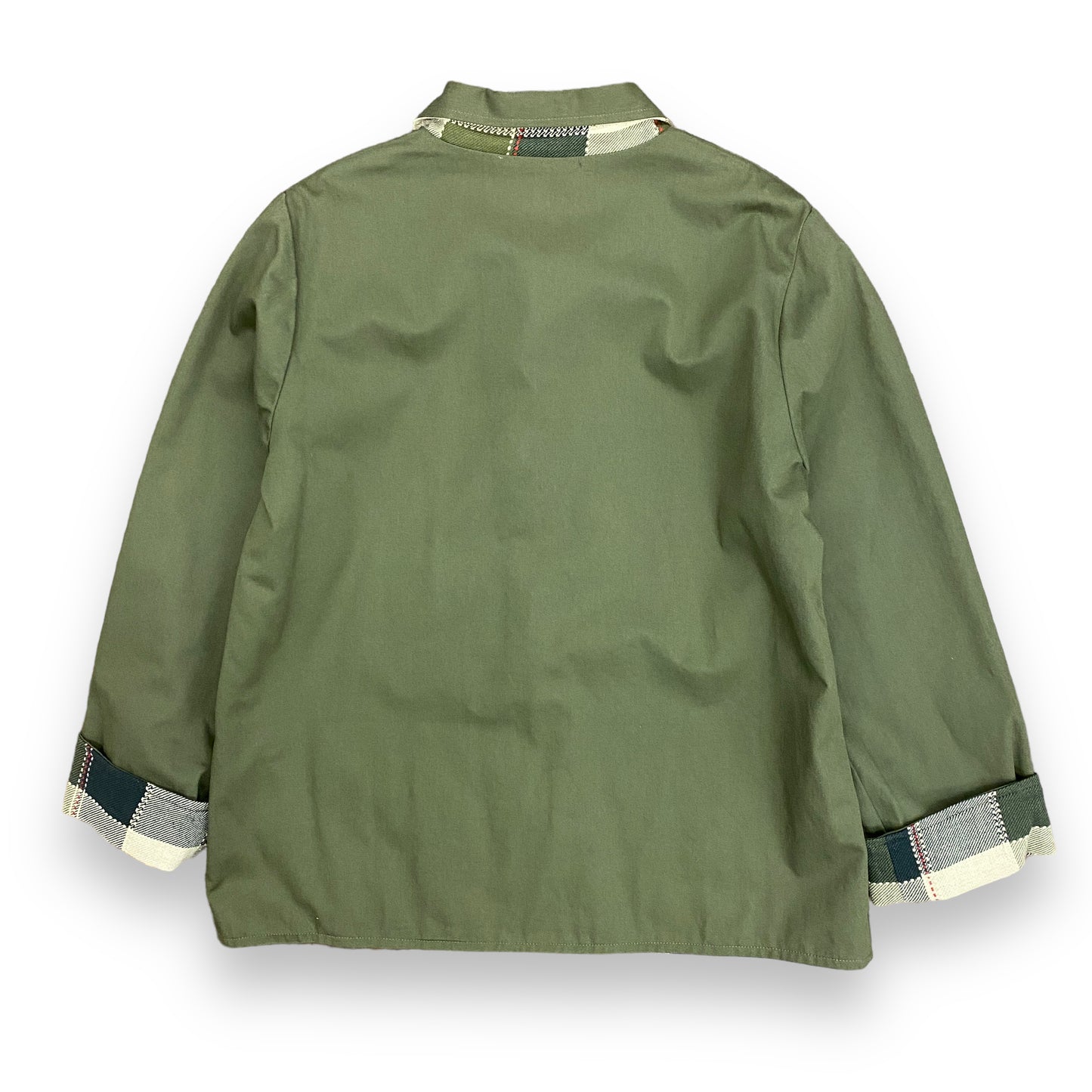 Vintage Green & Plaid Reversible Button Up Jacket - Size Medium
