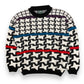 90s Cabin Creek Geometric Knit Black & White Sweater - Size Medium