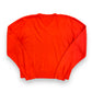1980s Acrylic Red V-Neck Sweater - Size Large