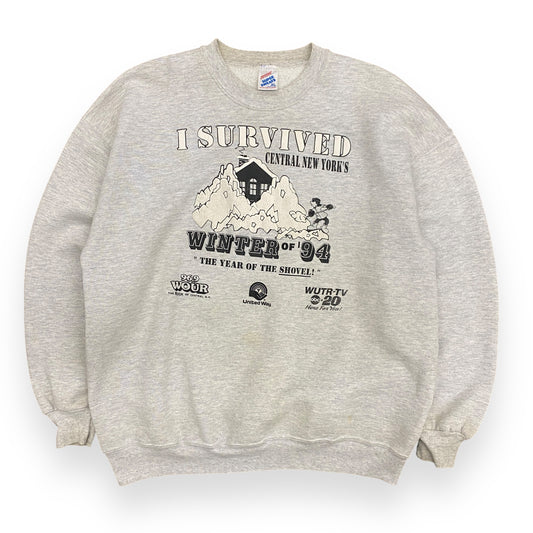 Vintage "I Survived Central New York's Winter of '94" Sweatshirt - Size XL