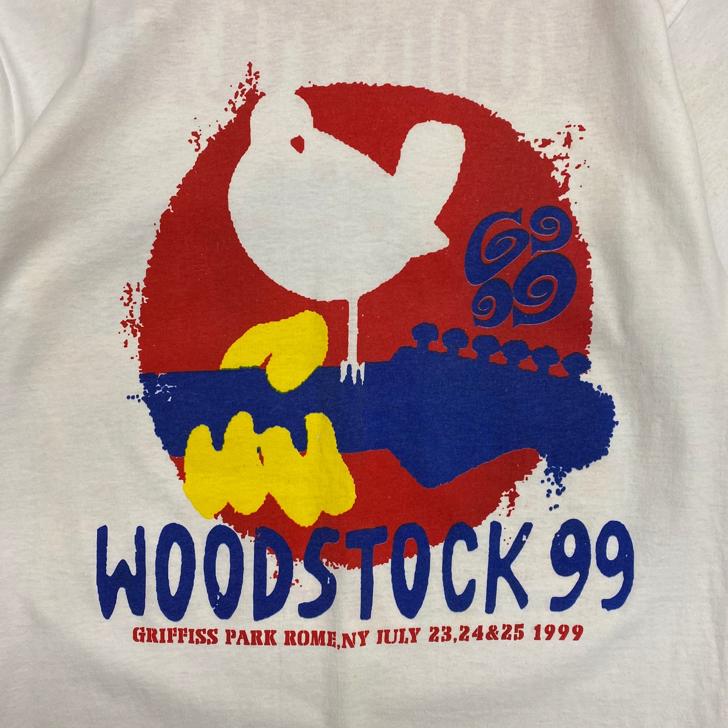 Woodstock '99 Logo Tee with Full Artist List - Size Large