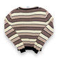 Vintage 1970s Striped Tan & Brown V-Neck Sweater - Size Large (Fits S/M)