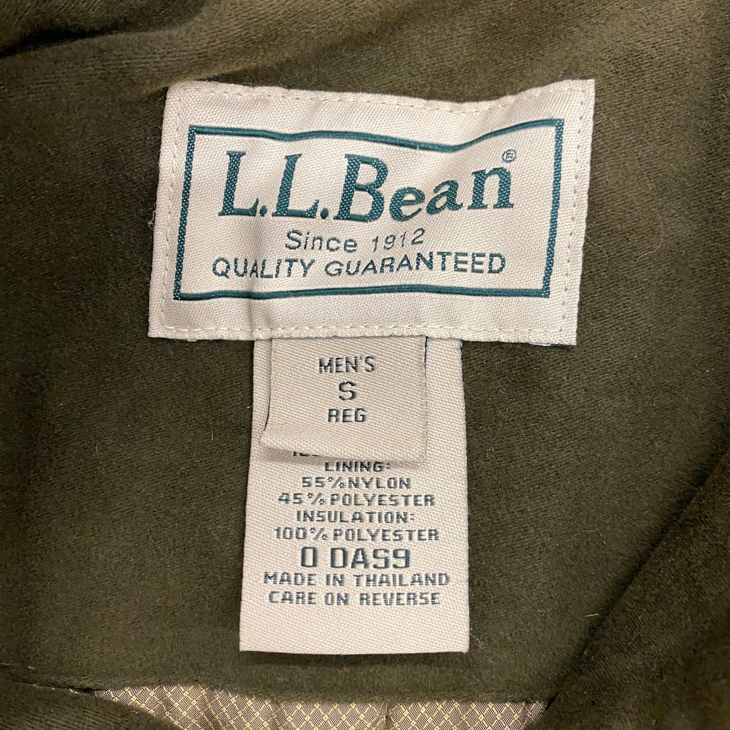 Y2K LL Bean Olive Green Lined Riding Jacket - Size Small