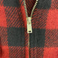 1950s Penn Rich Buffalo Plaid Chin Strap Wool Half-Zip - Size Large