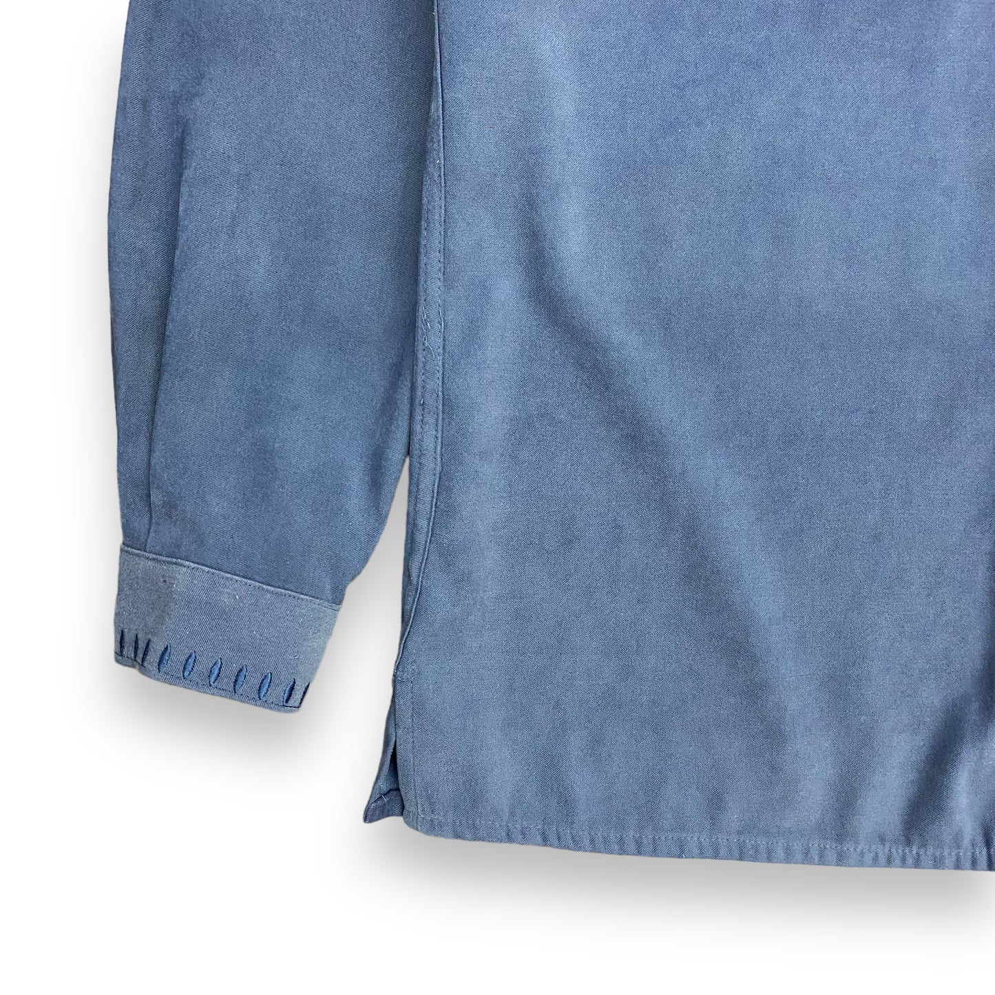 Vintage 1980s Royal Blue Suede Button Up Shirt - Size Medium