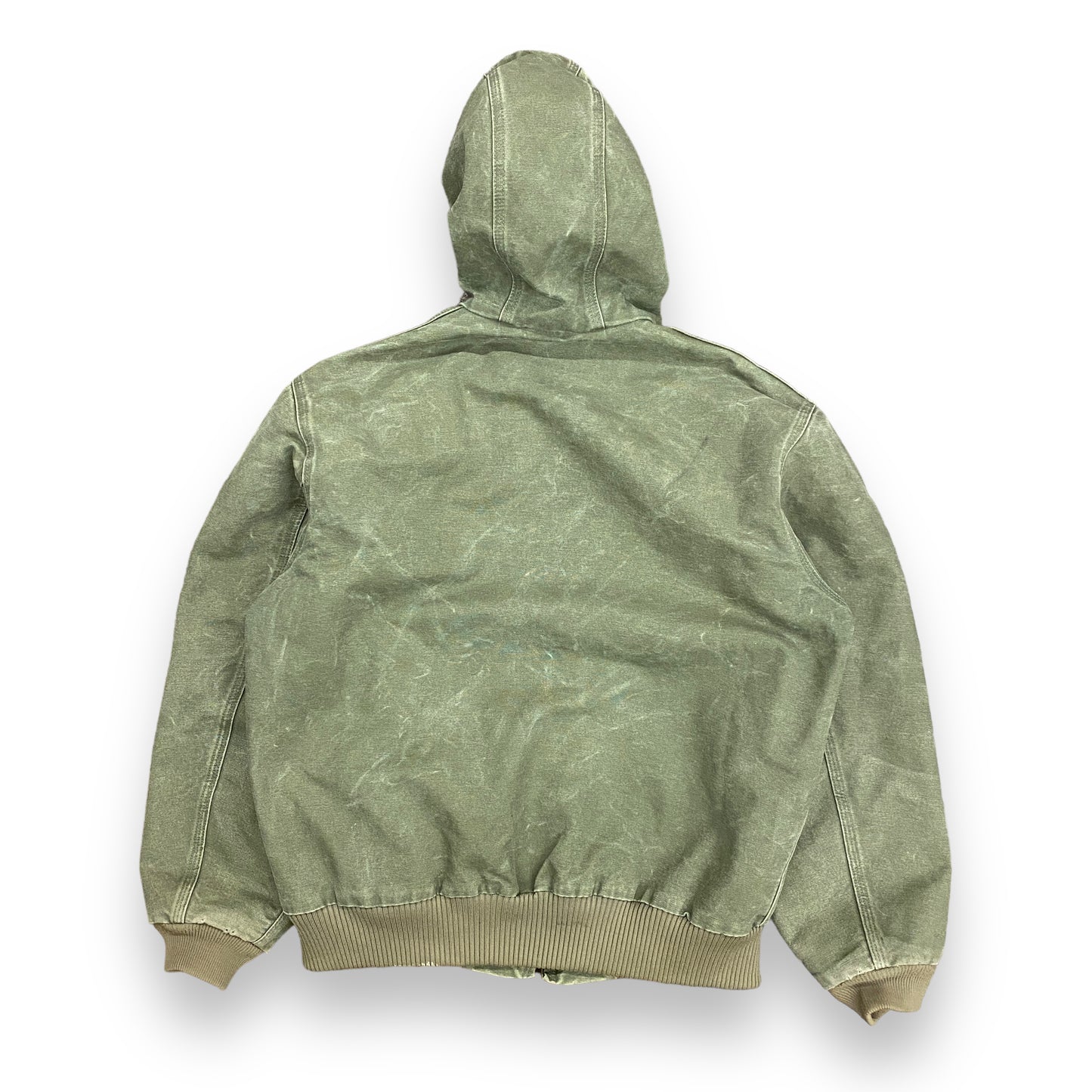 Vintage Carhartt J130 Quilt Lined Green Canvas Jacket - Size Medium