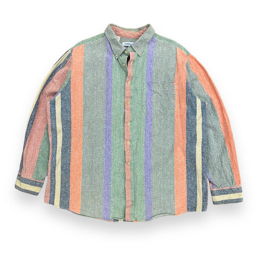 Vintage 1990s Saddlebrook Striped Button Down Shirt - Size XL