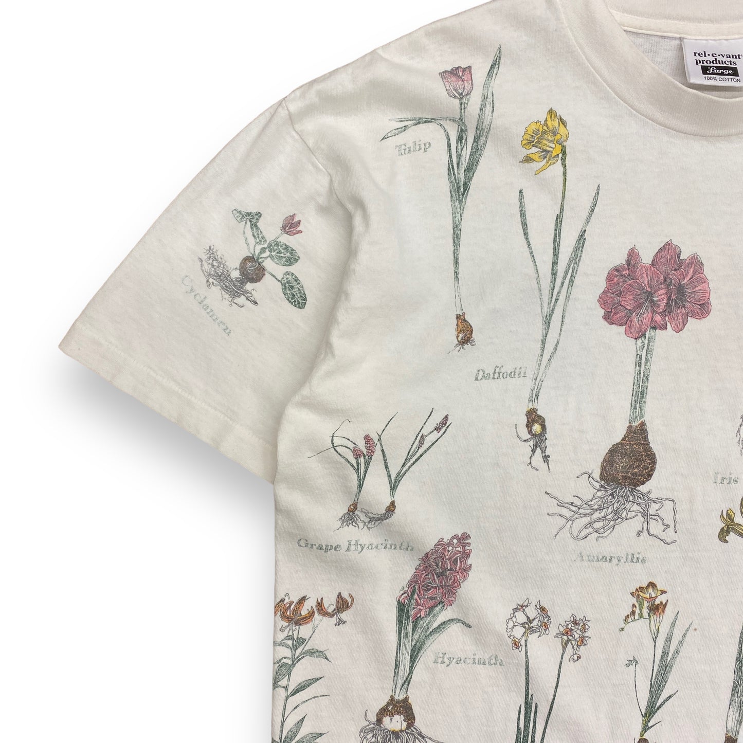 Vintage 1996 Garden Bulb Flowers All-Over-Print Tee - Size Large