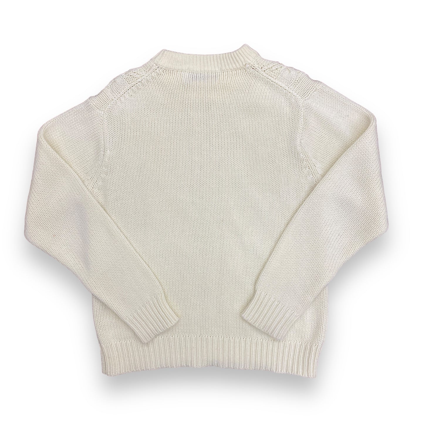 Vintage 1980s Cream Fisherman Cable Knit Sweater - Size Medium