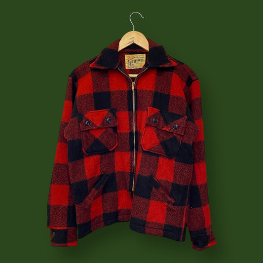 1940s Utica Duxbak Wool Plaid Jacket - Size M/L