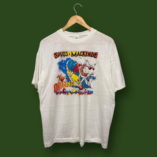 1980s Spuds MacKenzie x Budweiser "Party Animal" Tee - Size XL