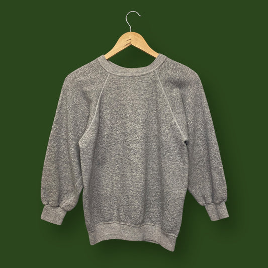 1970s Heather Gray Raglan Sweatshirt - Size Medium