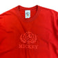 Vintage 1990s Disney Red Embroidered Mickey Logo Tee - Size XL