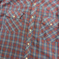 Vintage 1980s Country Touch Plaid Pearl Snap Western Shirt - Size Large
