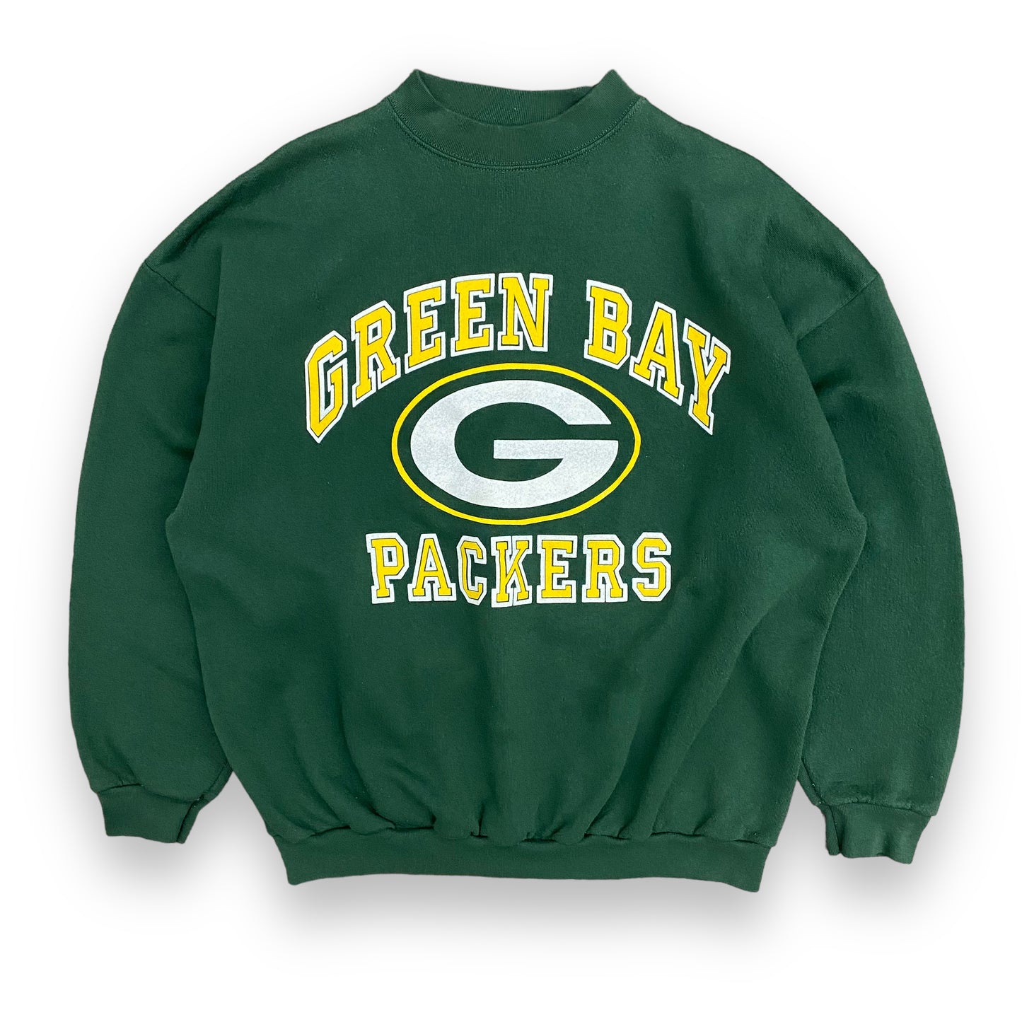 Vintage 1990s Green Bay Packers Green Logo Sweatshirt - Size XL