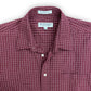 Vintage Monsieur by Givenchy Maroon Windowpane Button Up - Size Large (16)