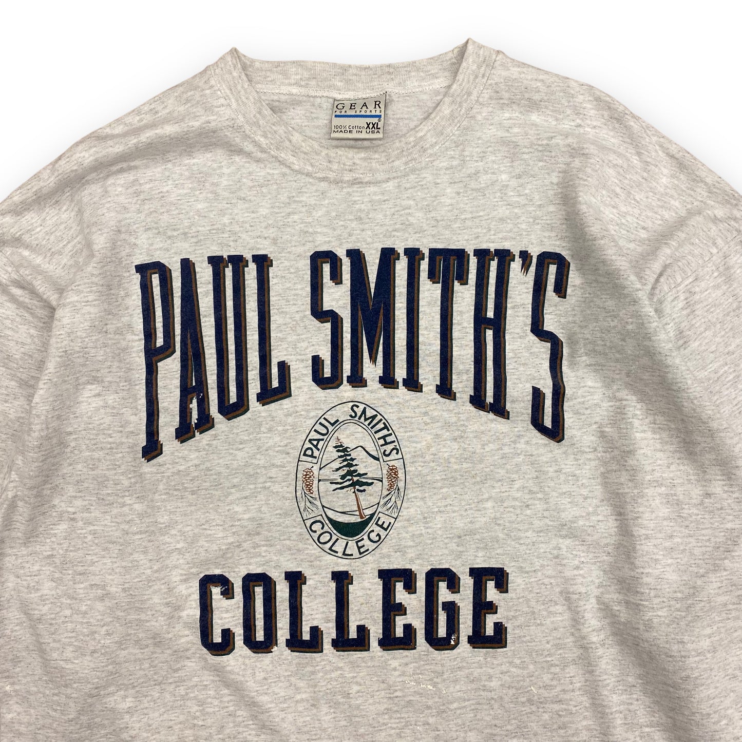 Vintage 1990s Paul Smith's College Gray Long Sleeve - Size XXL (Fits XL)