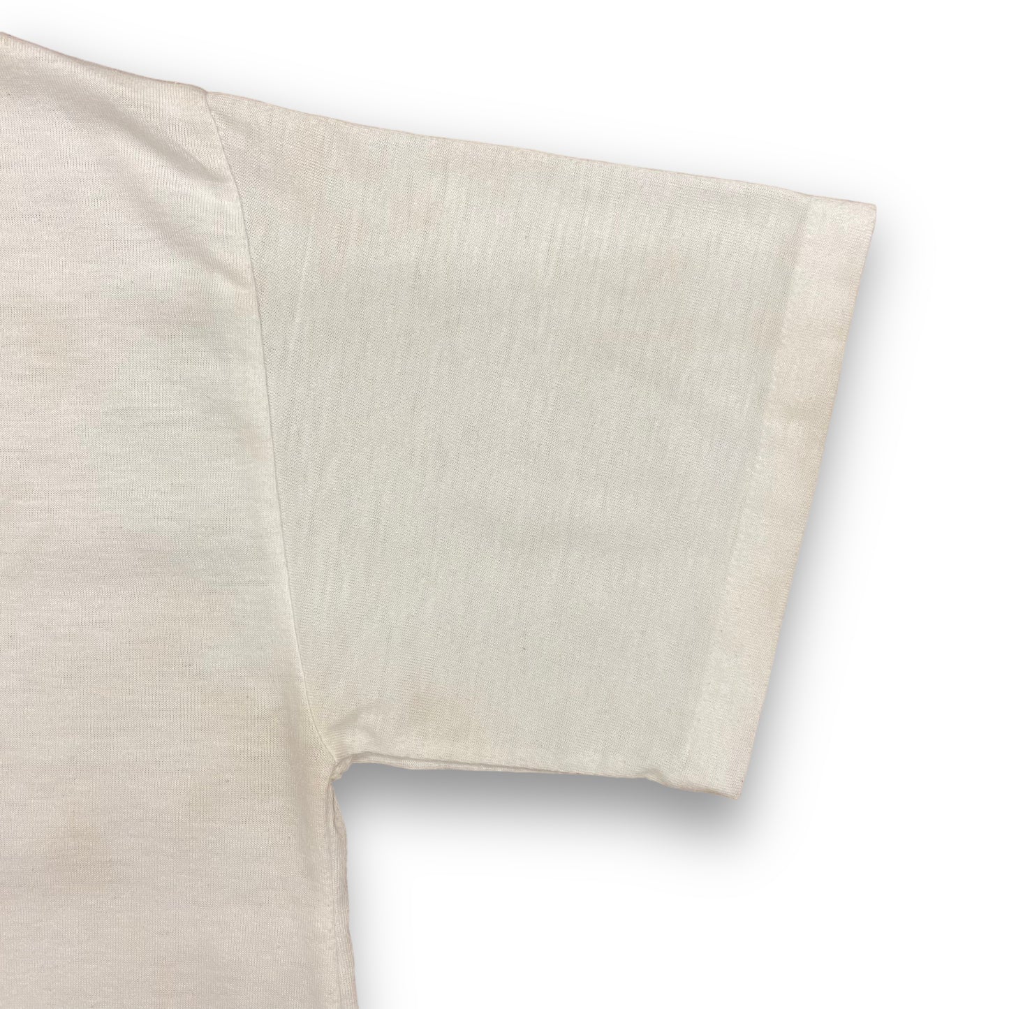1980s White Single Stitch Blank Tee - Size Large