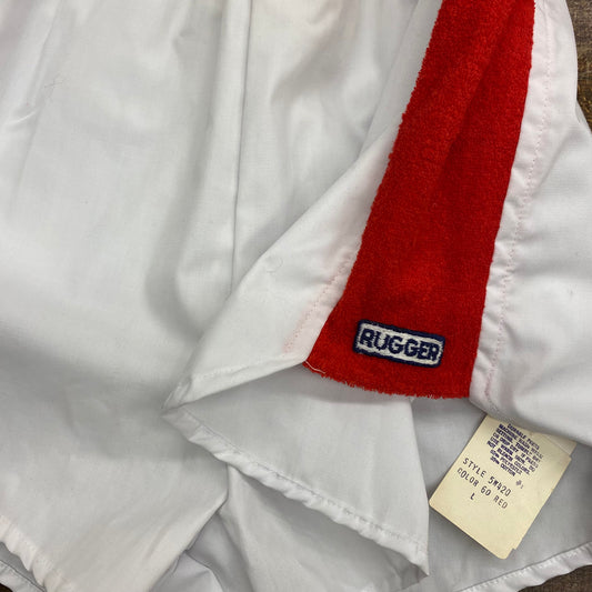 1980s NWT Gant White & Red Terry Cloth Shorts - Size Large