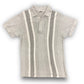 Vintage 1970s Striped Gray Polo Shirt - Size Medium
