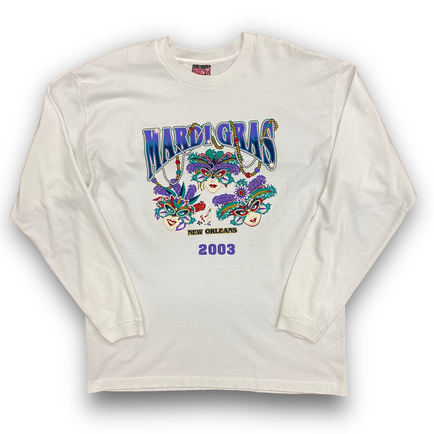 Vintage Mardi Gras New Orleans 2003 Single Stitch Long Sleeve Tee - Size XL