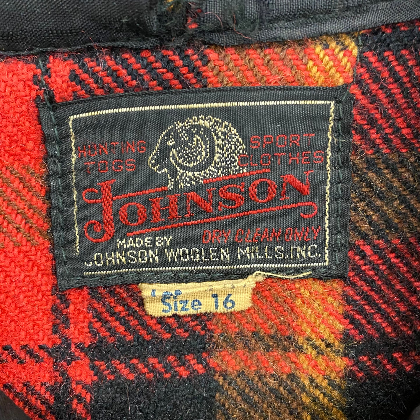 1960s/1970s Johnson Woollen Mills Plaid Wool Hunting Jacket - Size Medium