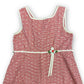 1990s Red Gingham Floral Cottage Dress - Size S/M