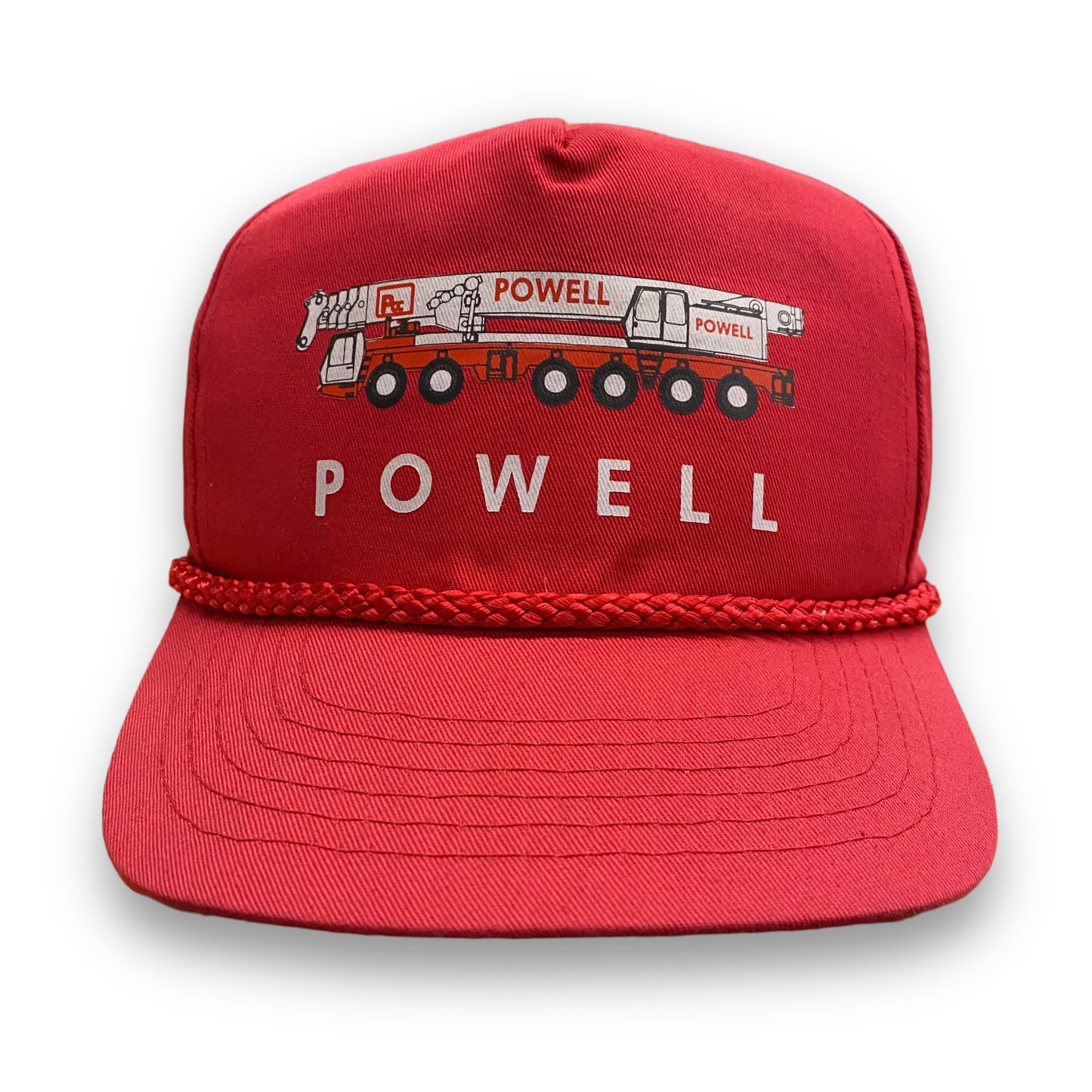 1980s Powell Trucking Red Braided Snapback Hat