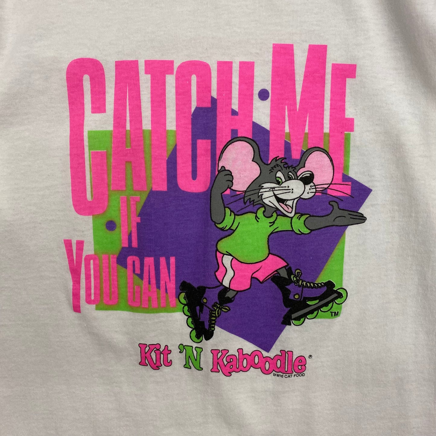 Vintage 1990s "Catch Me If You Can" Kit 'N Kaboodle Cat Food Tee - Size Medium