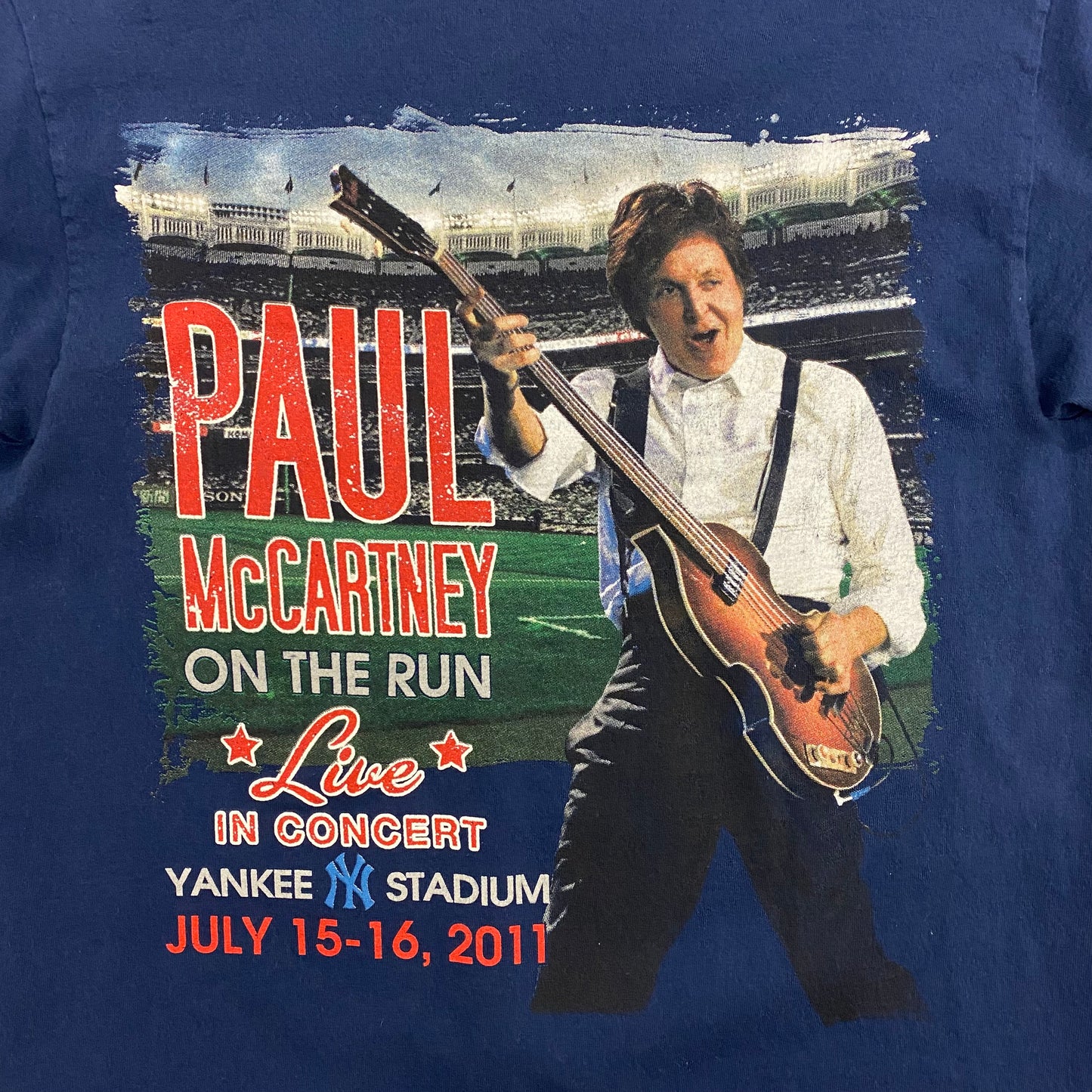 2011 Paul McCartney On The Run Tour Live at Yankee Stadium Tee - Size Medium