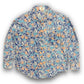 1980s Van Heusen AOP Blue Floral Dagger Collar Button Up - Size Large