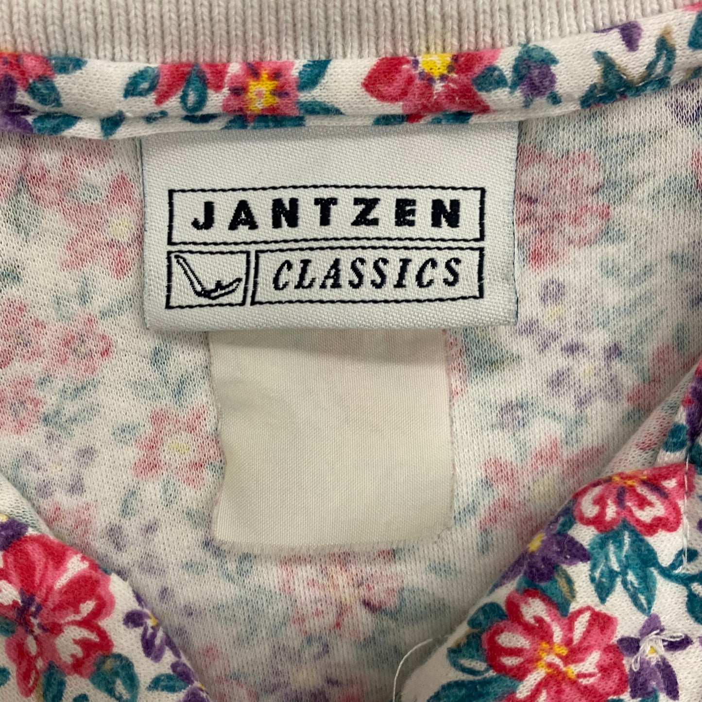 1990s Jantzen Classics All-Over-Print Floral Polo - Size Medium
