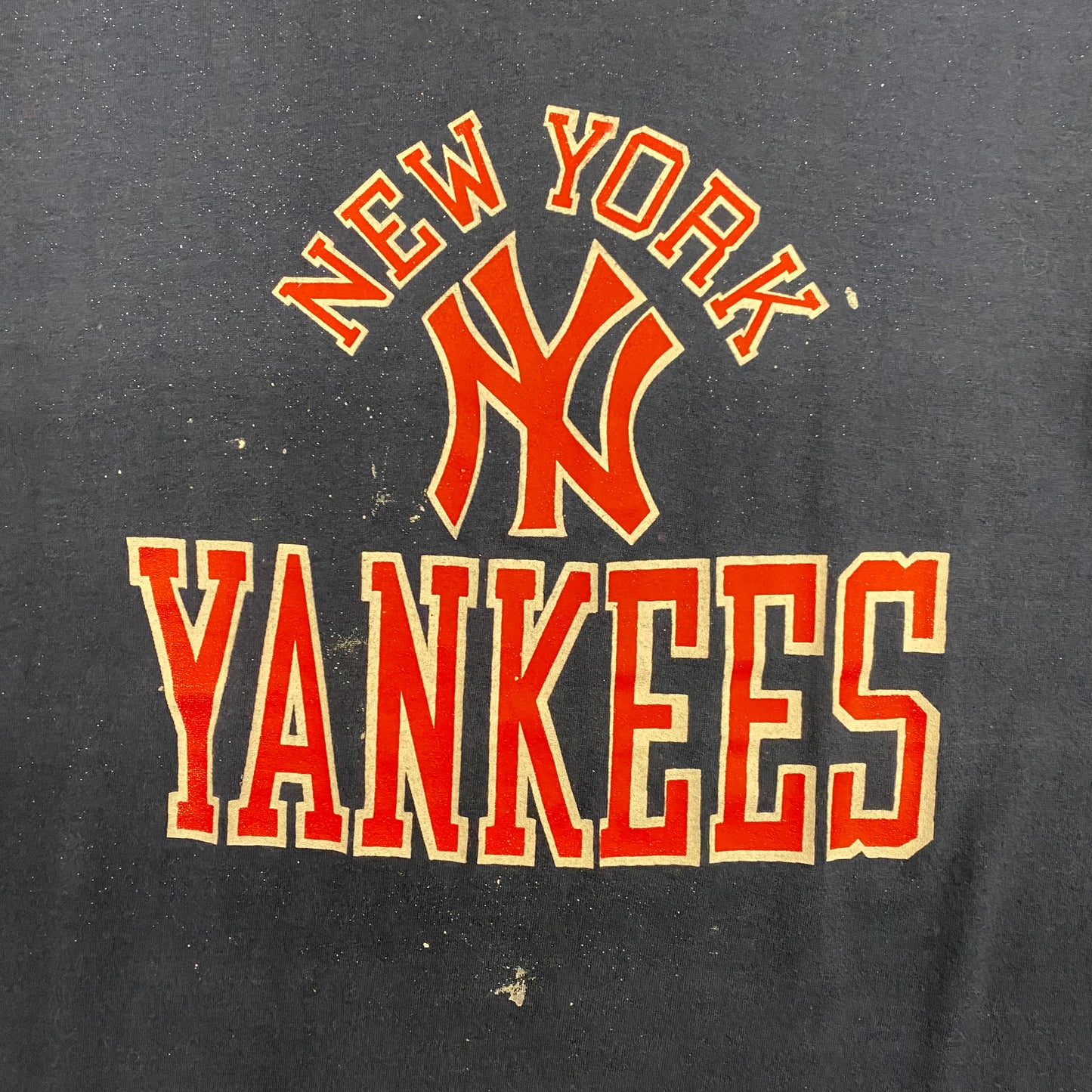 1980s New York Yankees MLB Baseball Paint Splattered Tee - Size Medium