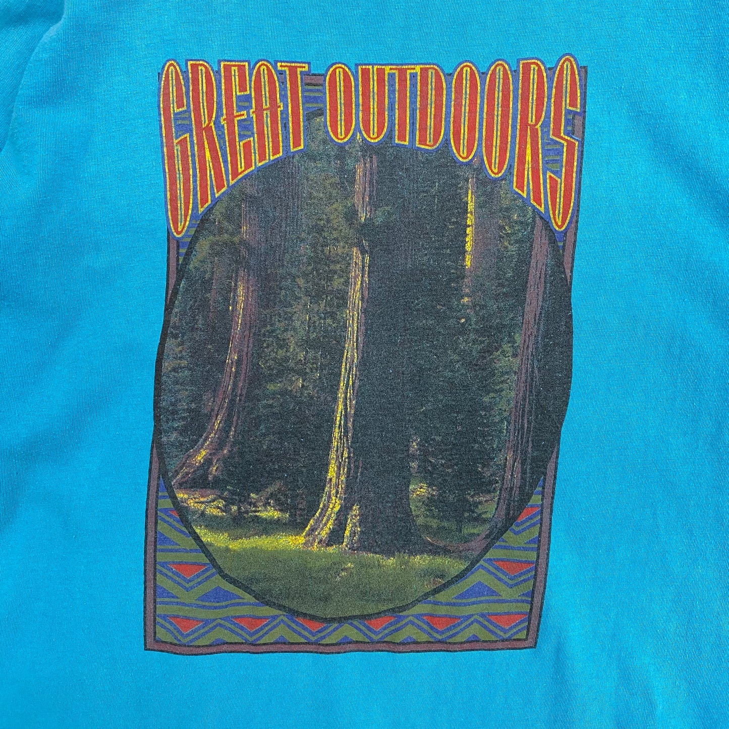1990s Great Outdoors Blue Single Stitch Tee - Size XL