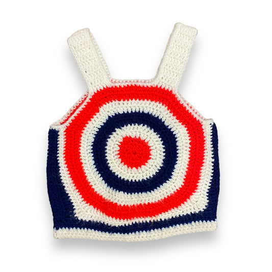 1960s Red, White, & Blue Crocheted Tank - Fits Small