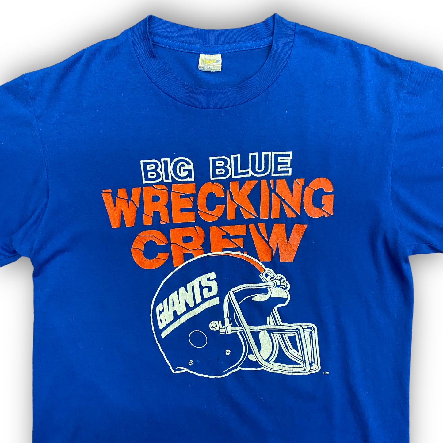 Vintage 1980s New York Giants "Big Blue Wrecking Crew" Tee - Size Large