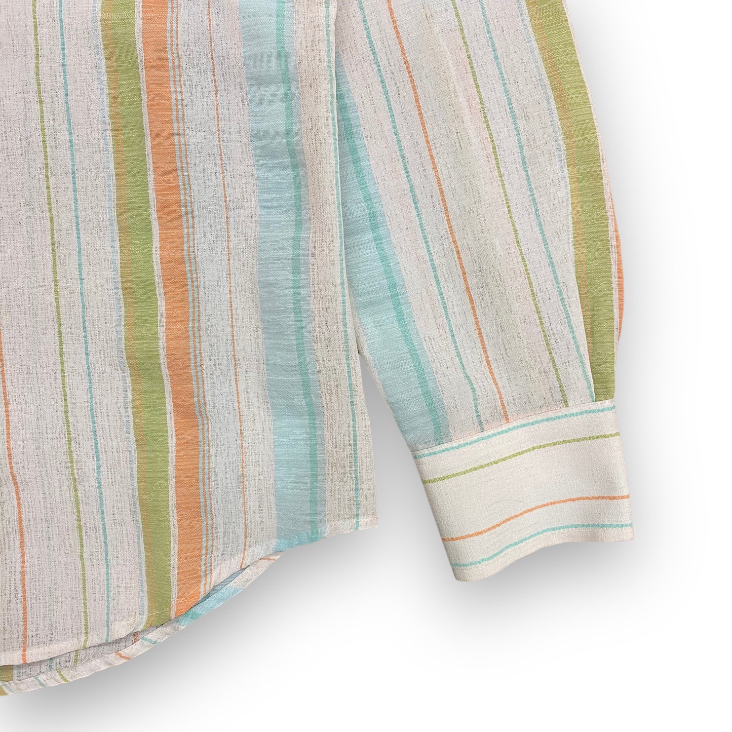 Vintage Striped Linen Long Sleeve Button Up - Size Medium