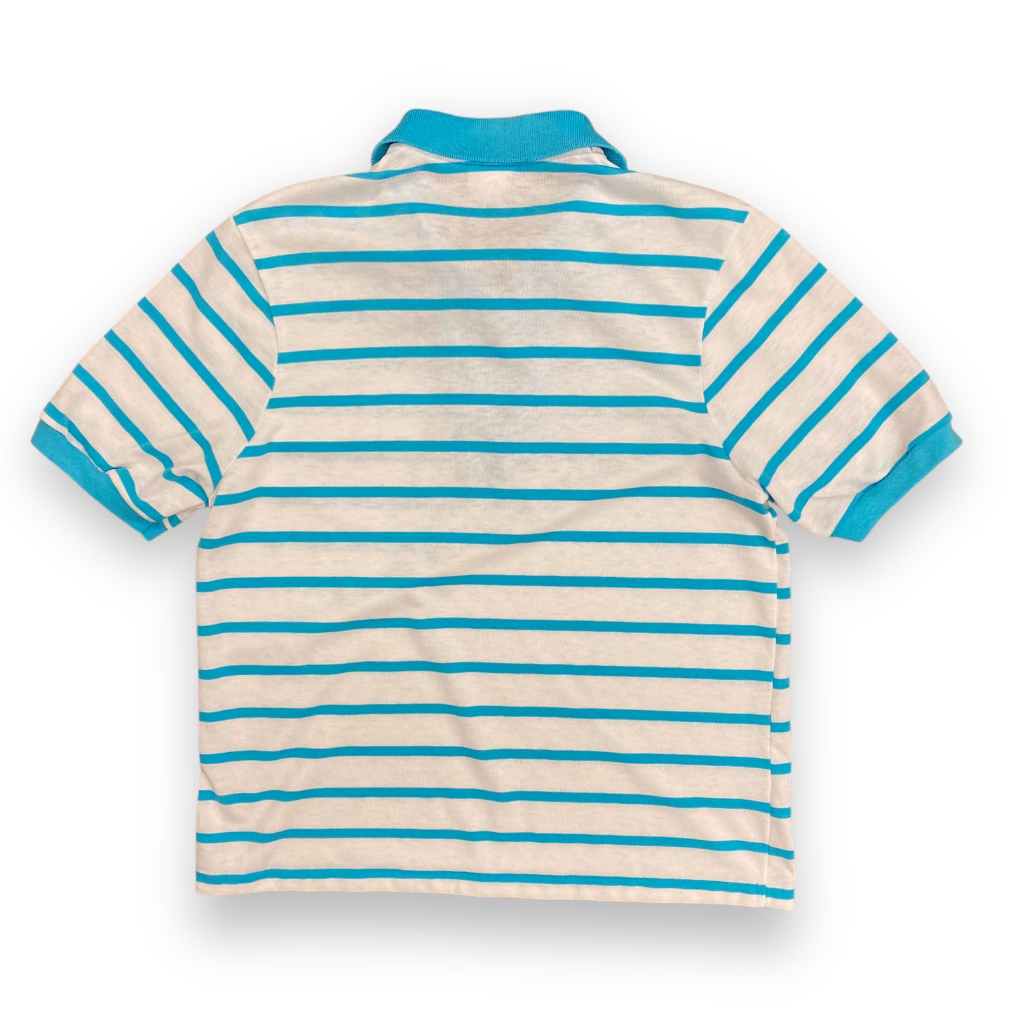 Vintage 1980s Wrangler Blue & White Striped Polo - Size XL (Fits Medium)