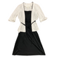 Vintage 2 Piece Black Spaghetti Strap Dress with White Polka Dot Top - Size 11/12
