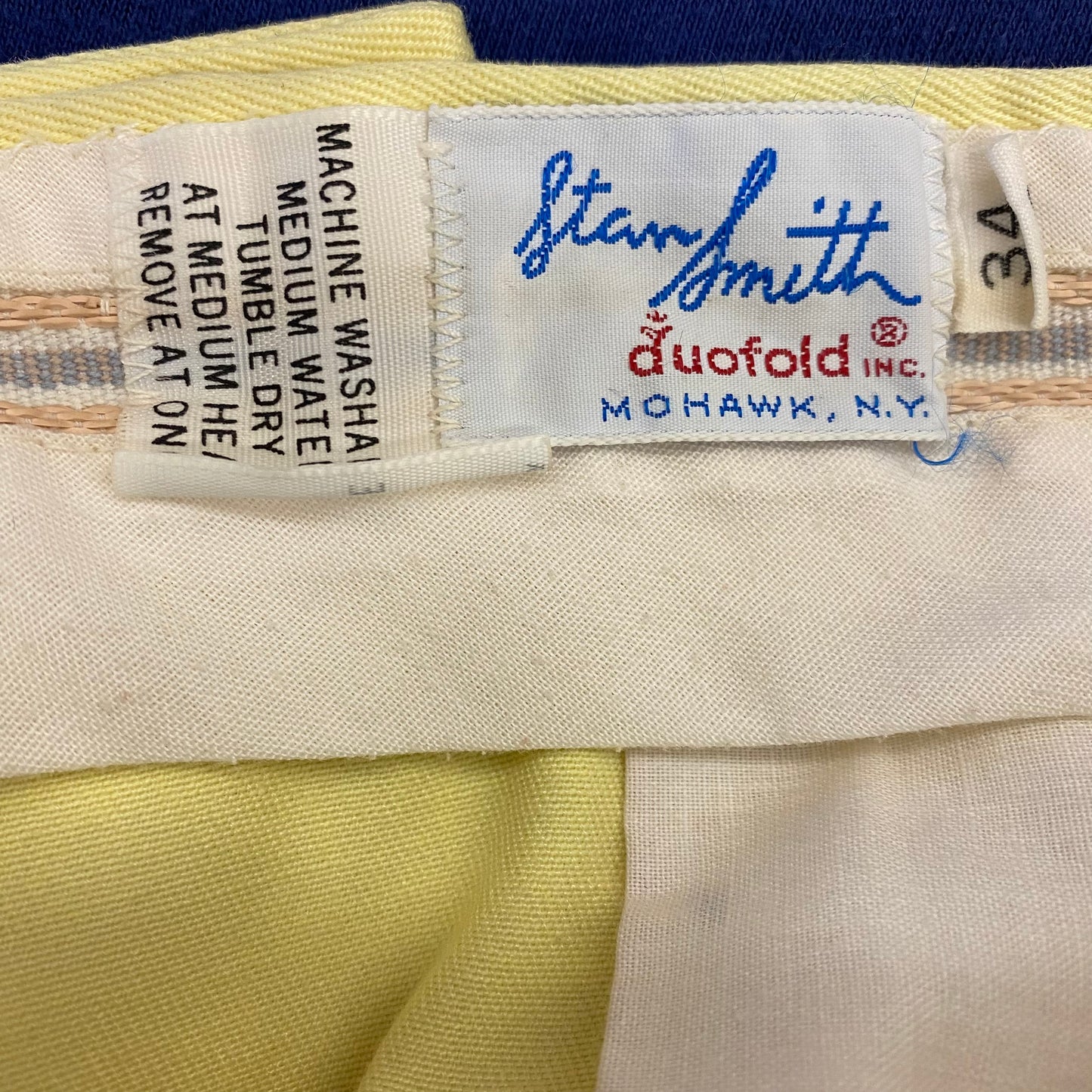 Vintage 70s/Early 80s Stan Smith by Duofold Light Yellow Shorts - 33"x3"