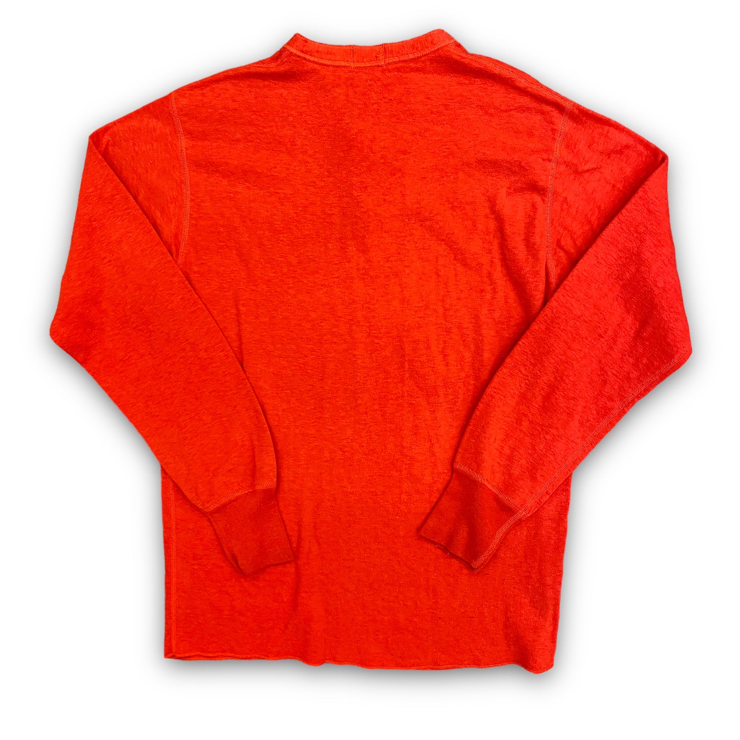 Vintage 1980s Red Thermal 2-Button Henley Shirt - Size Medium