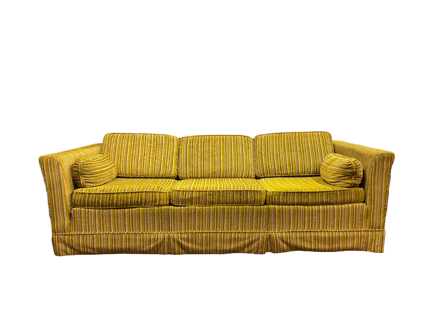 Vintage 1970s Dwyer’s Brothers Yellow Velour Sofa