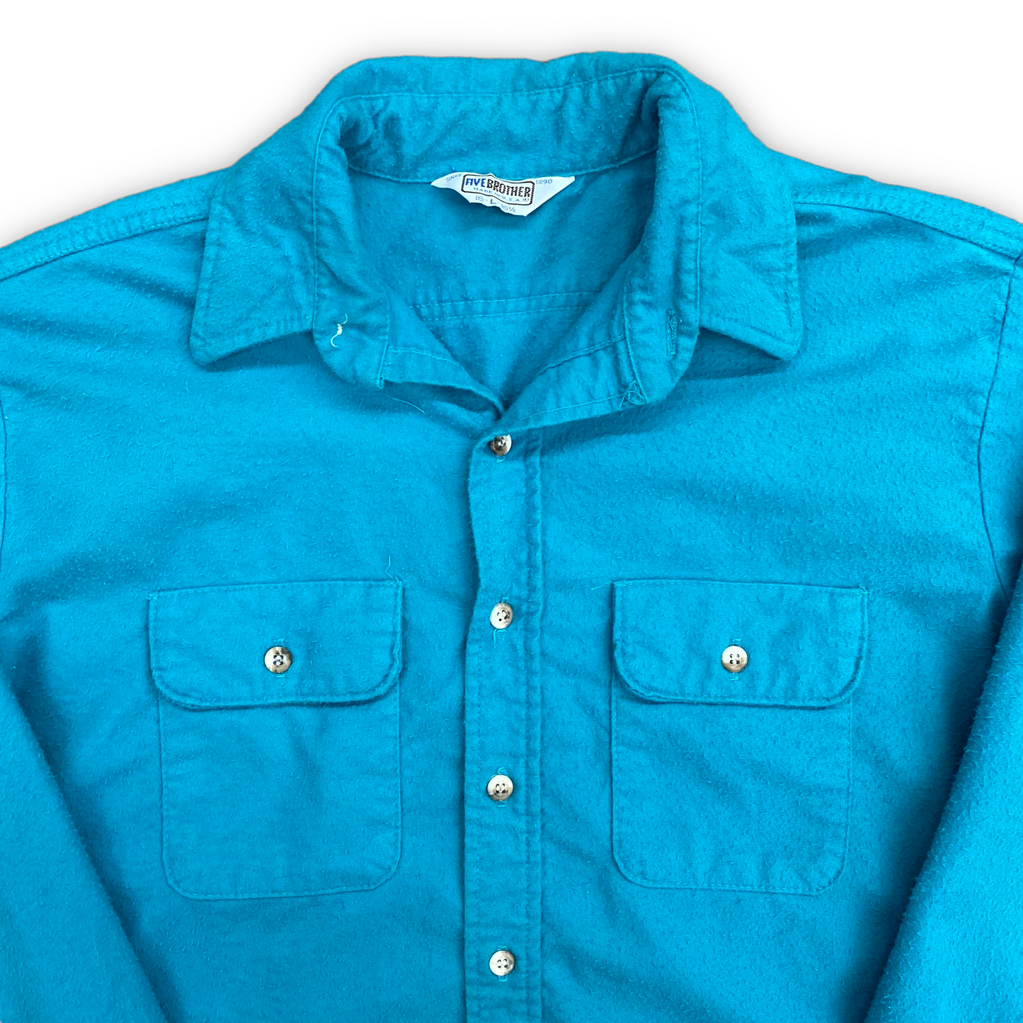 Vintage Five Brother Teal Chambray Button Up - Size Large