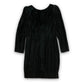 1980s Black Velvet Plunge Dress - Size 12