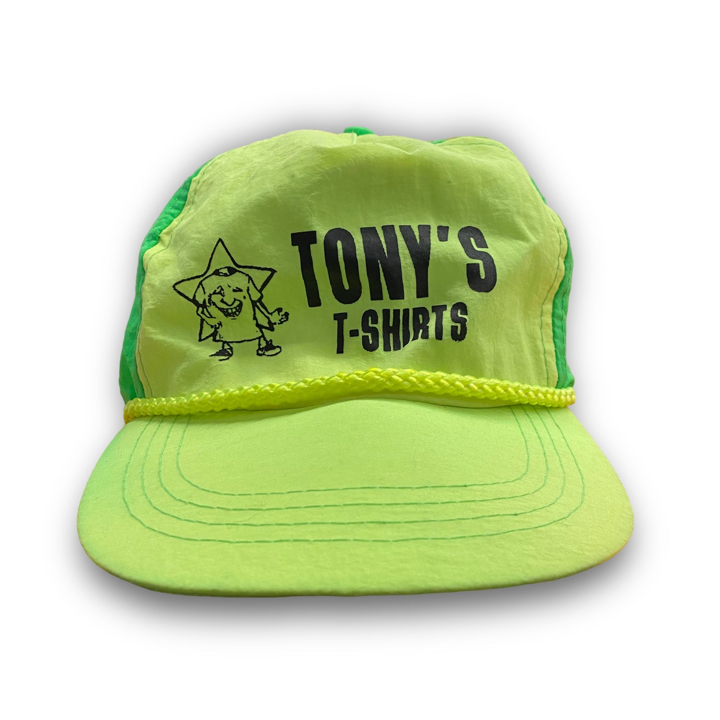 1980's Tony's T-Shirts Nylon Neon Snapback Hat