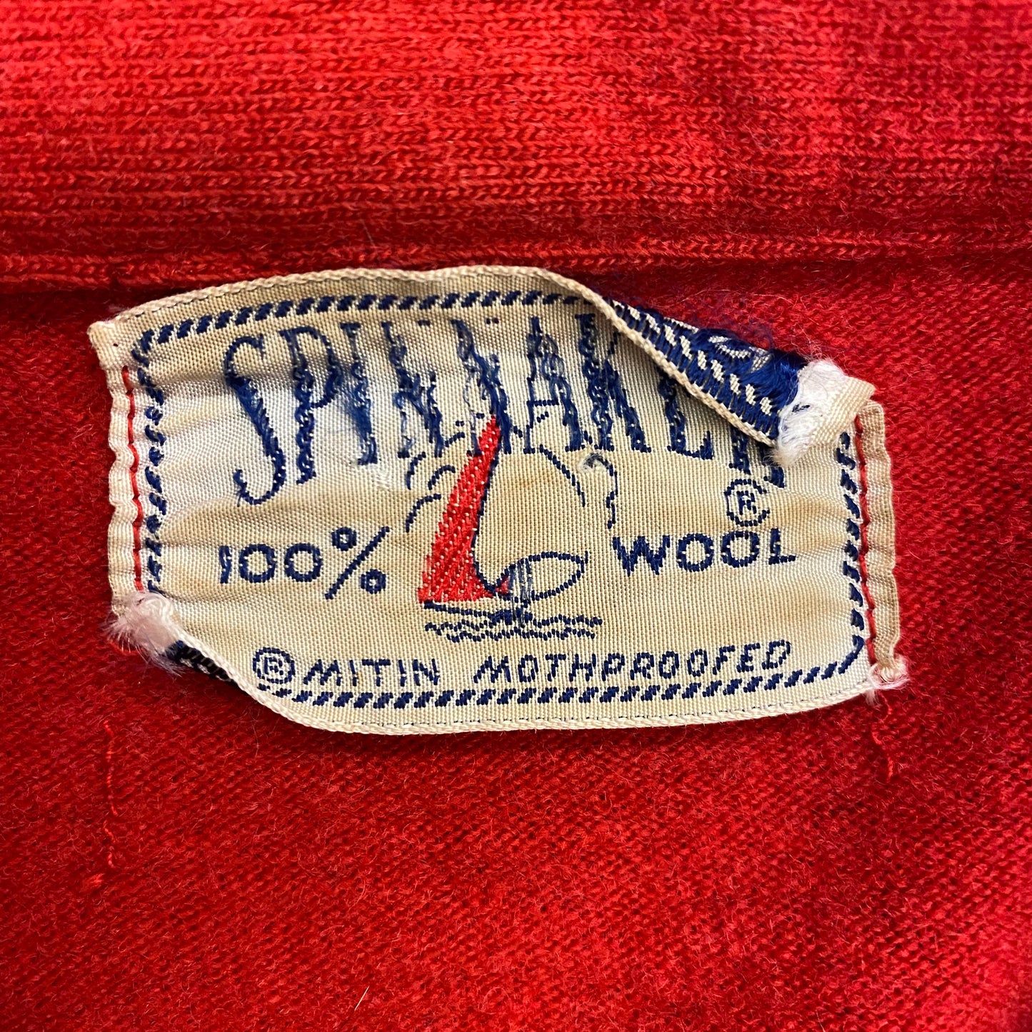 1960s Spinnaker Red Wool Sailing Shirt - Size Large